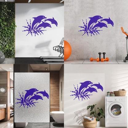Mural And Wall Vinyl Decal Dolphins Marine Animals Ocean Self Adhesive