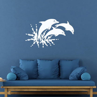 Mural And Wall Vinyl Decal Dolphins Marine Animals Ocean Self Adhesive