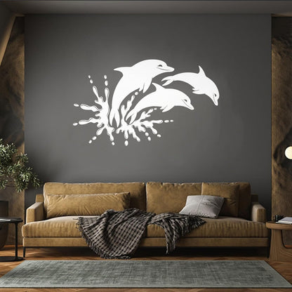 Mural And Wall Vinyl Decal Dolphins Marine Animals Ocean Self Adhesive
