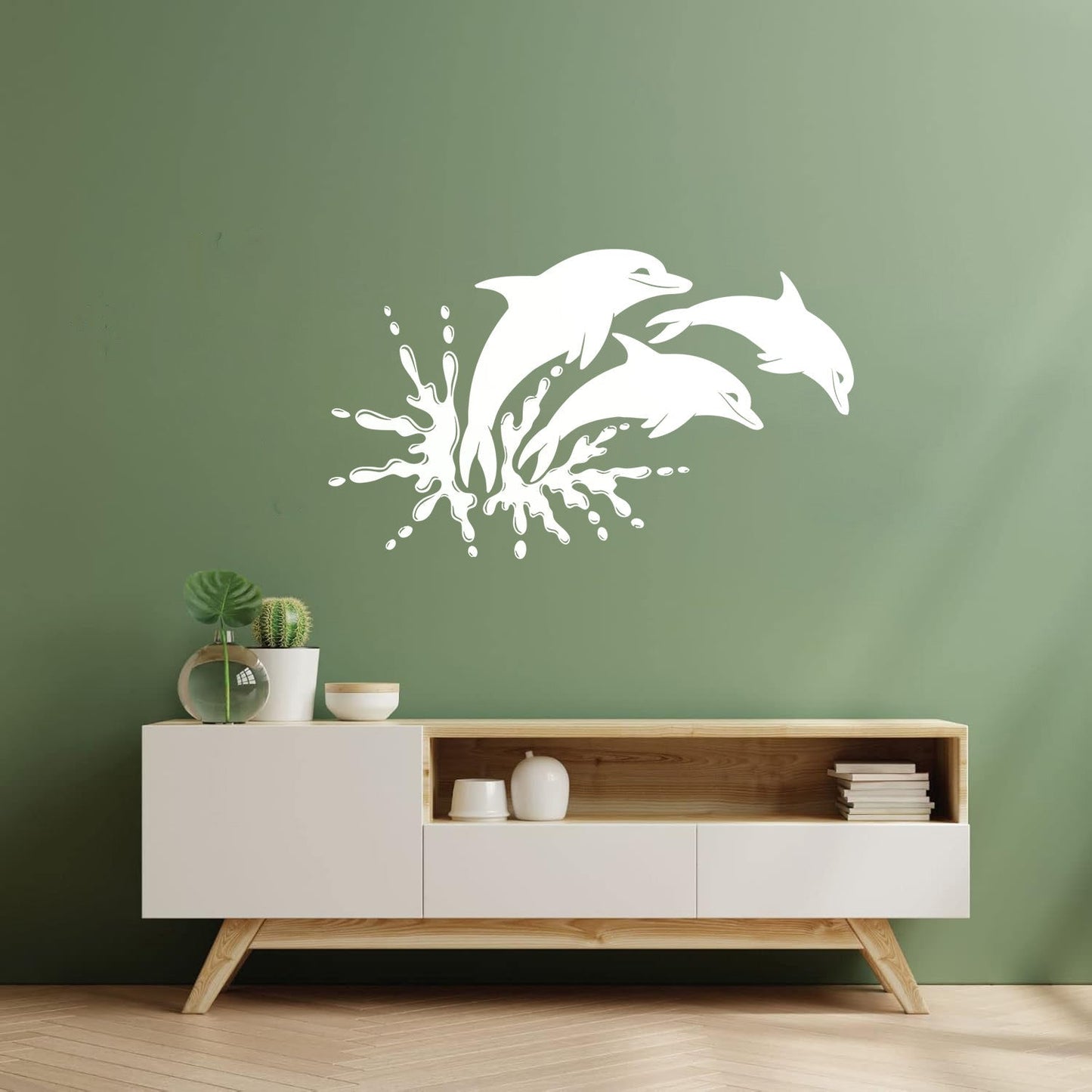 Mural And Wall Vinyl Decal Dolphins Marine Animals Ocean Self Adhesive