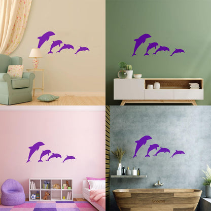 Dolphins Marine Ocean Animals Wall Stickers Paster Paper Do Not Damage The Wall Surface