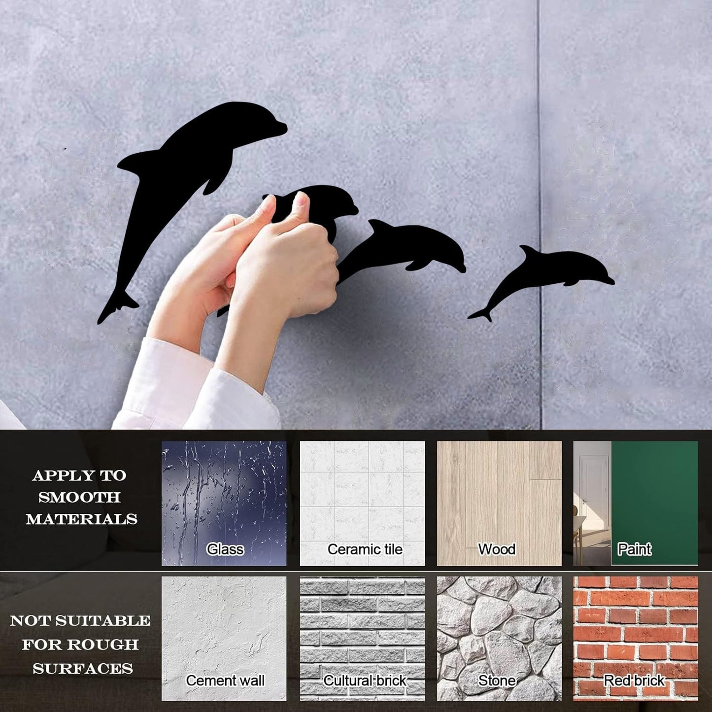 Dolphins Marine Ocean Animals Wall Stickers Paster Paper Do Not Damage The Wall Surface