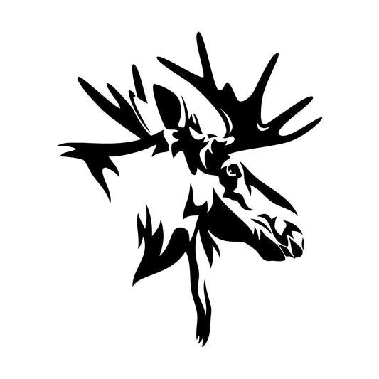 Mural And Wall Vinyl Decal Elk Head Forest Animal Horns Hunting Club Car Body Decoration