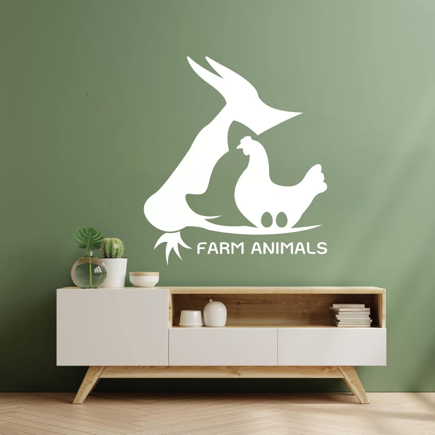 Farm Animal Cow Chicken Egg Pig Village Wall Decals Waterproof