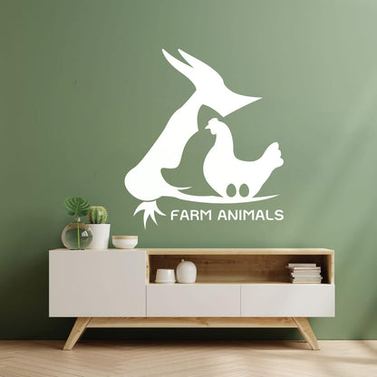 Farm Animal Cow Chicken Egg Pig Village Wall Decals Waterproof