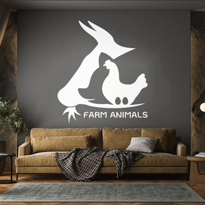 Farm Animal Cow Chicken Egg Pig Village Wall Decals Waterproof