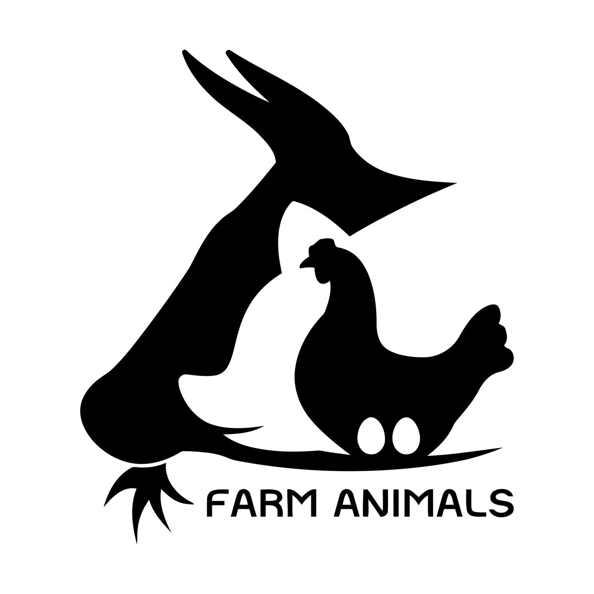 Farm Animal Cow Chicken Egg Pig Village Wall Decals Waterproof