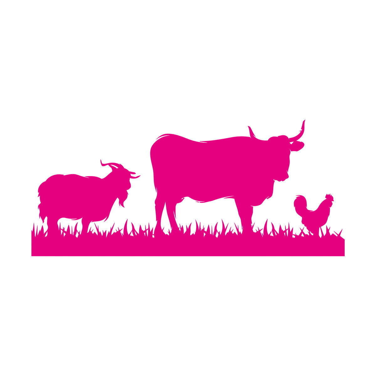 Mural And Wall Vinyl Decal Farm Animals Cow Rooster Goat Village Can Modify And Add Information