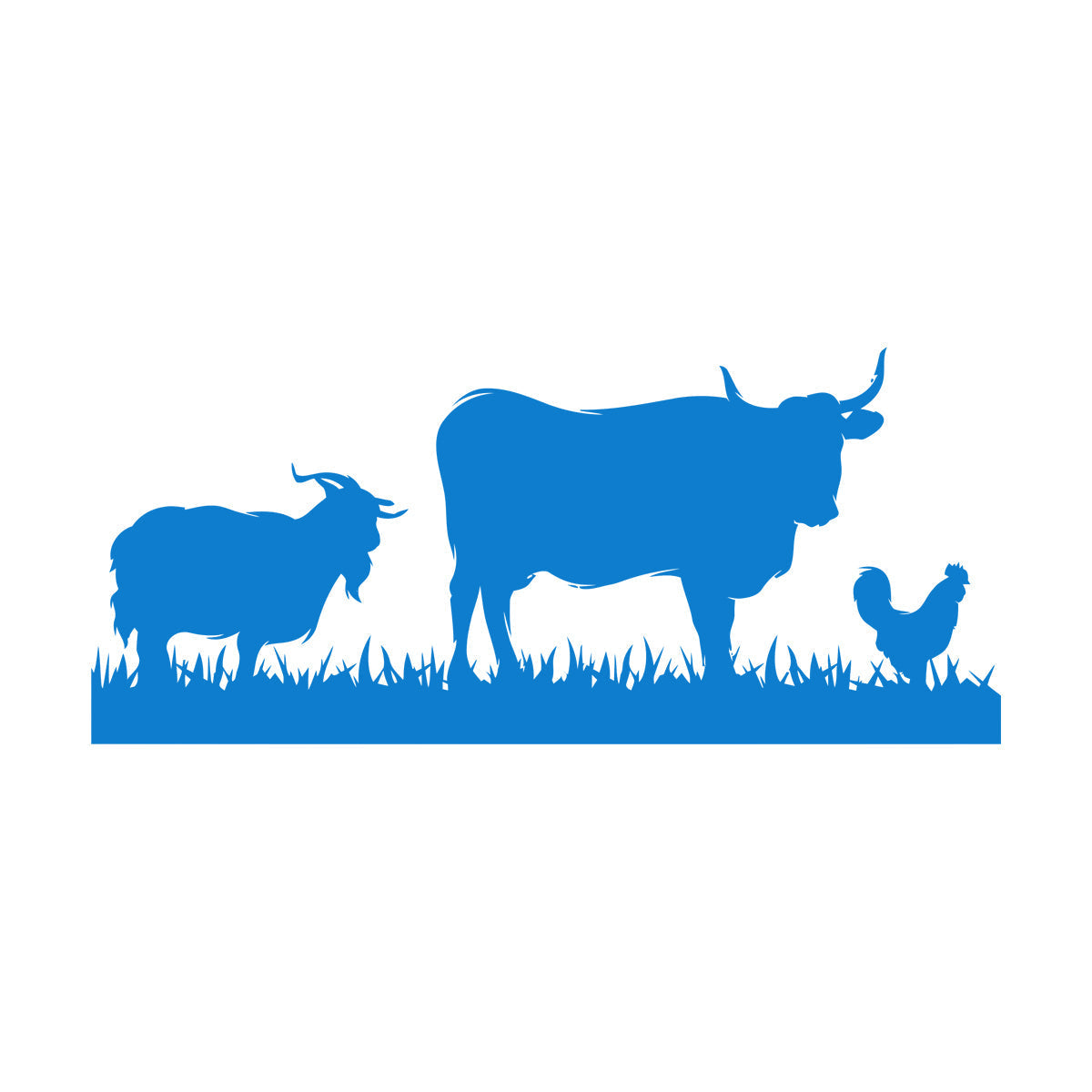 Mural And Wall Vinyl Decal Farm Animals Cow Rooster Goat Village Can Modify And Add Information