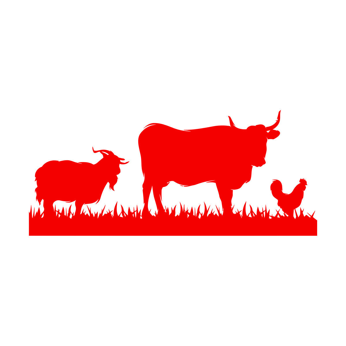 Mural And Wall Vinyl Decal Farm Animals Cow Rooster Goat Village Can Modify And Add Information