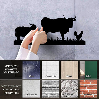 Mural And Wall Vinyl Decal Farm Animals Cow Rooster Goat Village Can Modify And Add Information
