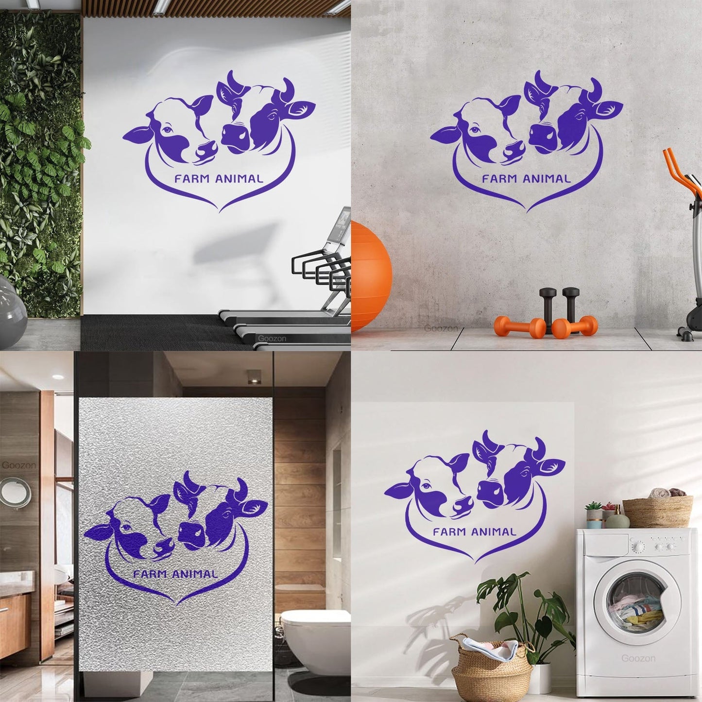 Wall Stickers Paster Paper Farm Animals Cows Butcher Shop Meat Restaurant Logo Art Decoration