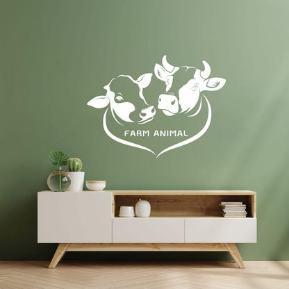 Wall Stickers Paster Paper Farm Animals Cows Butcher Shop Meat Restaurant Logo Art Decoration