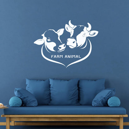Wall Stickers Paster Paper Farm Animals Cows Butcher Shop Meat Restaurant Logo Art Decoration