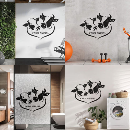 Wall Stickers Paster Paper Farm Animals Cows Butcher Shop Meat Restaurant Logo Art Decoration