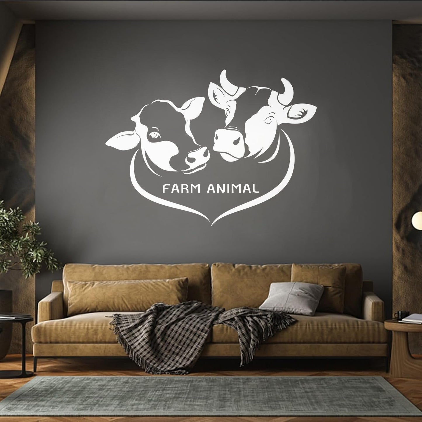 Wall Stickers Paster Paper Farm Animals Cows Butcher Shop Meat Restaurant Logo Art Decoration