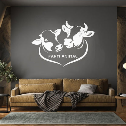 Wall Stickers Paster Paper Farm Animals Cows Butcher Shop Meat Restaurant Logo Art Decoration