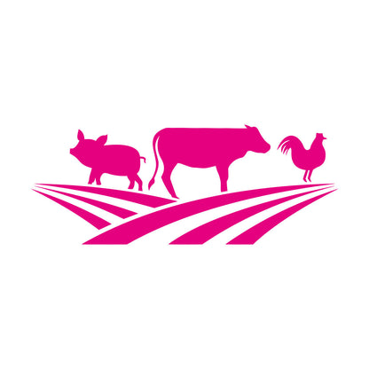 Farm Animals Silhouette Rooster Pig Cow Wall Stickers Window Decals