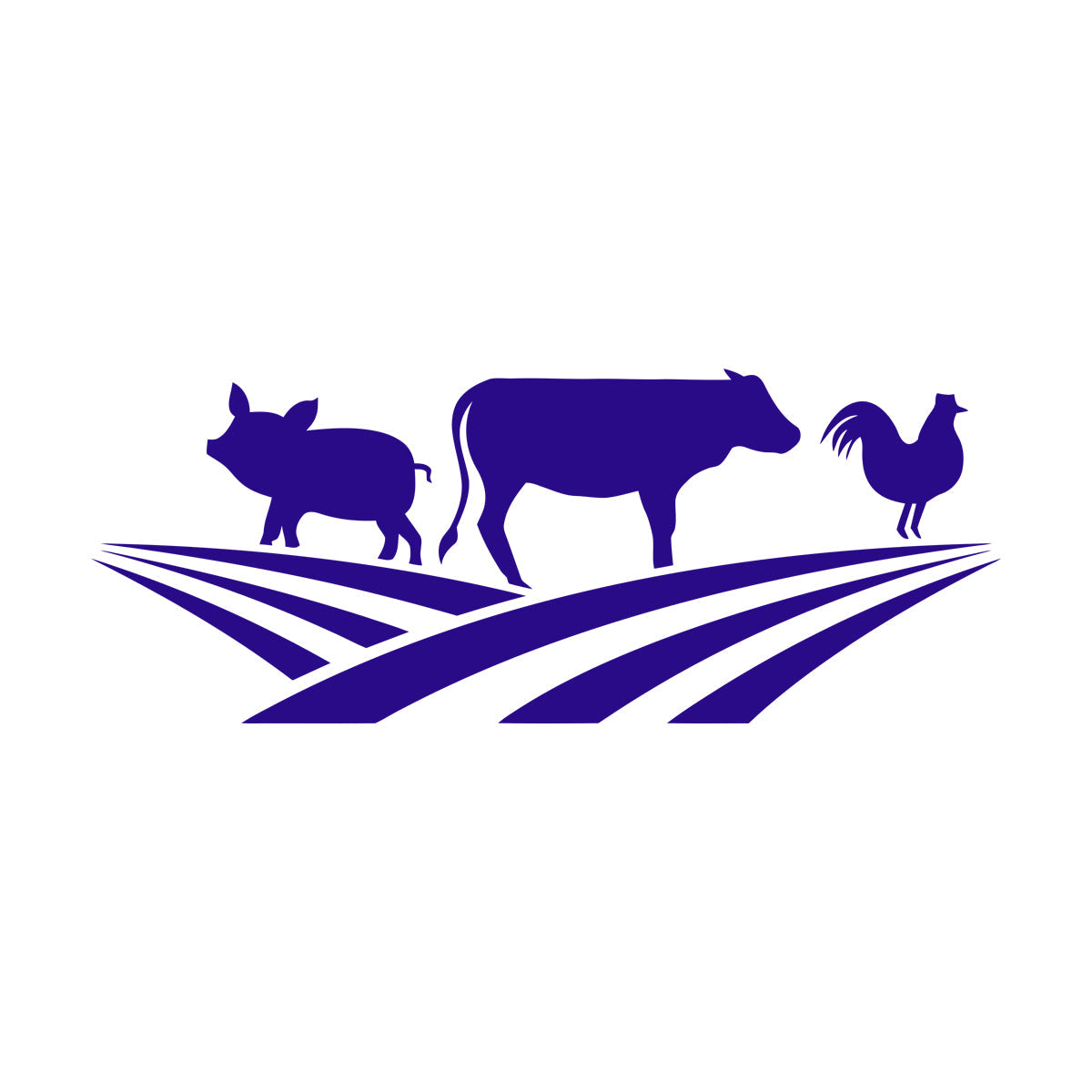 Farm Animals Silhouette Rooster Pig Cow Wall Stickers Window Decals