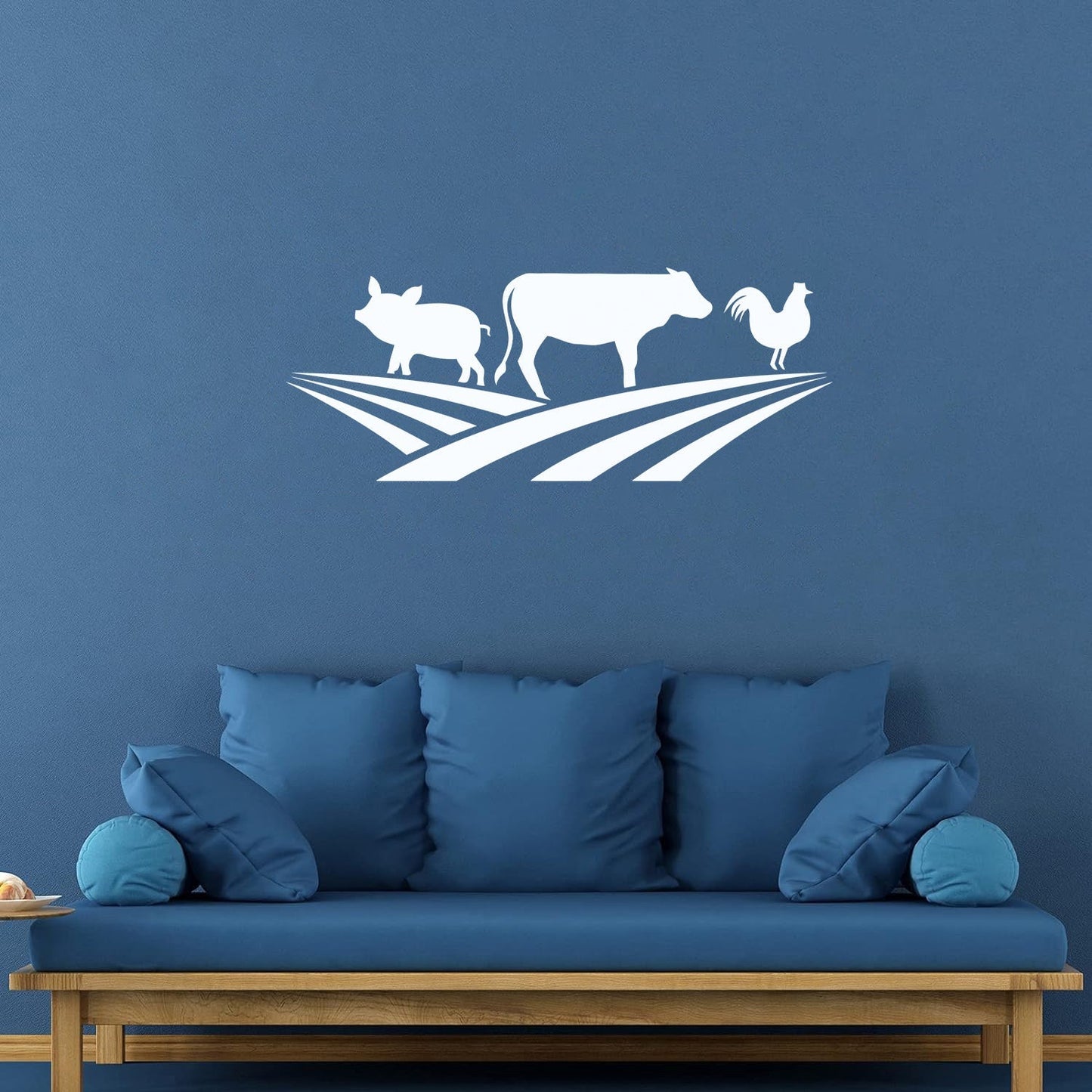 Farm Animals Silhouette Rooster Pig Cow Wall Stickers Window Decals