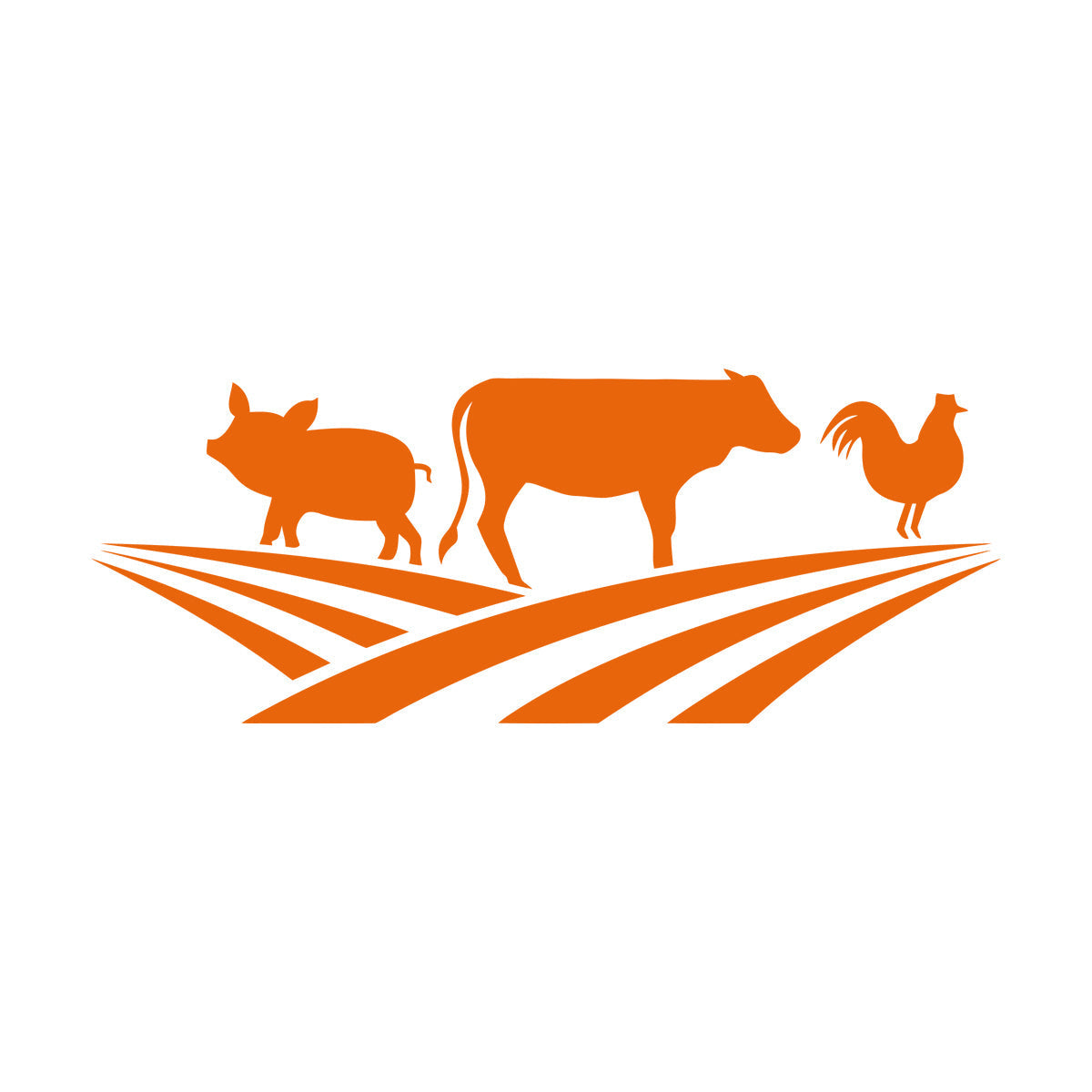 Farm Animals Silhouette Rooster Pig Cow Wall Stickers Window Decals