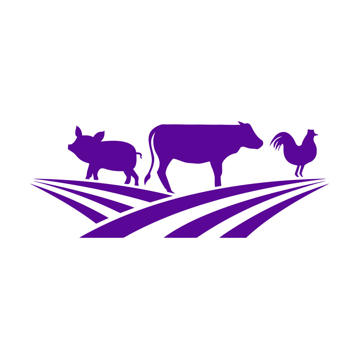 Farm Animals Silhouette Rooster Pig Cow Wall Stickers Window Decals