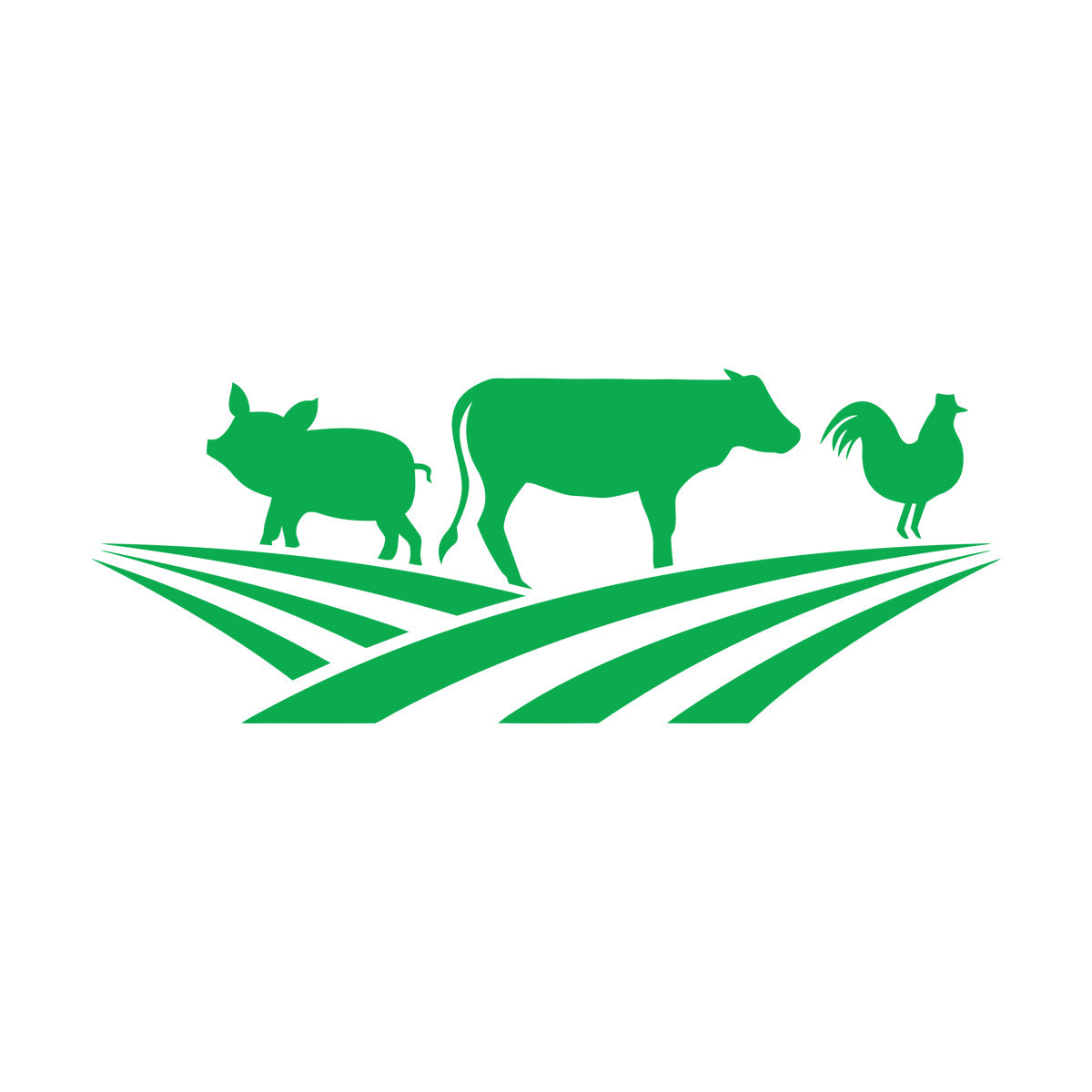 Farm Animals Silhouette Rooster Pig Cow Wall Stickers Window Decals