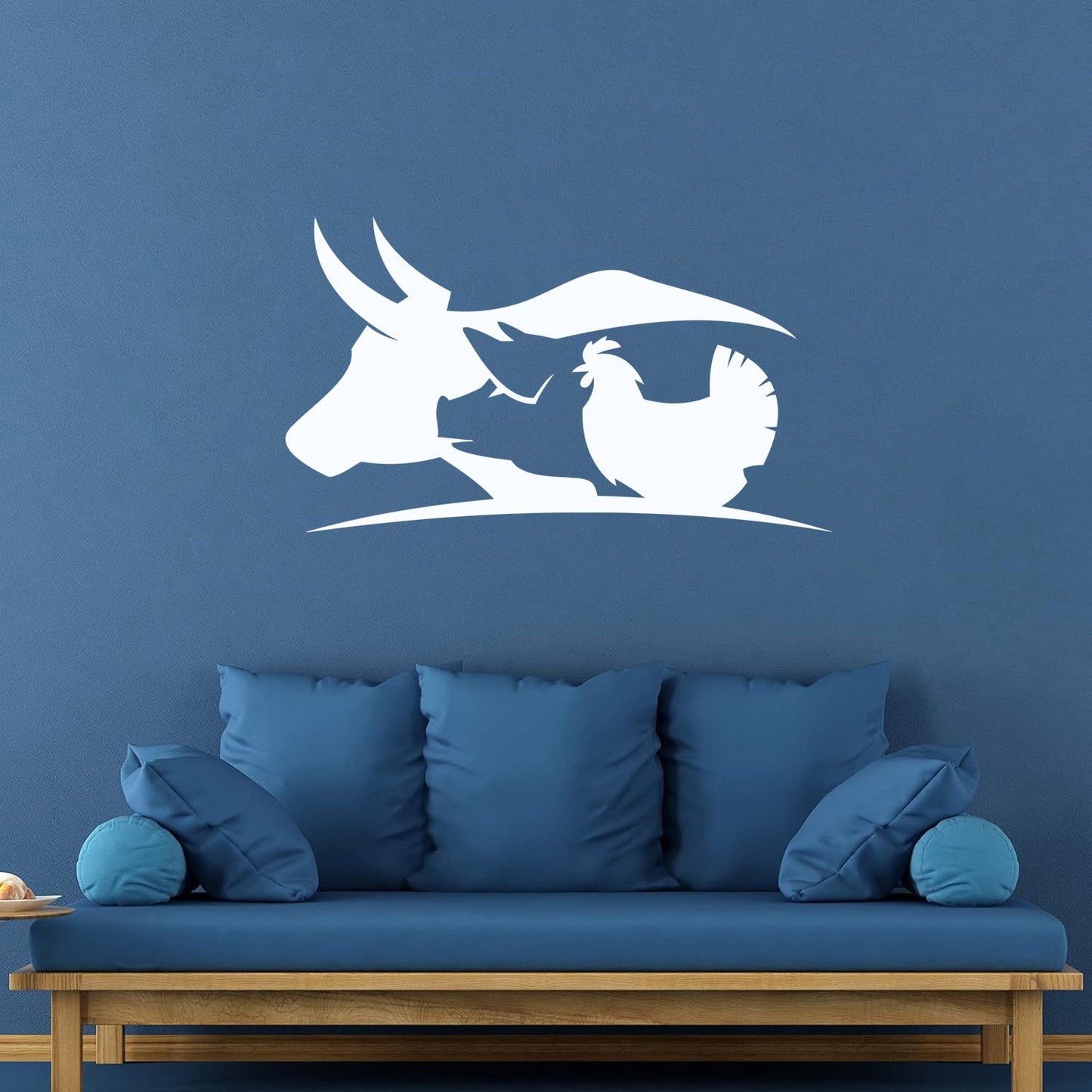 Fine Carving Decals Farm Animals Village Cow Pig Chicken Butcher Glass Stickers