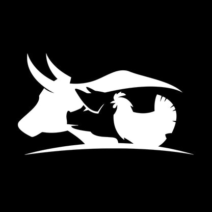 Fine Carving Decals Farm Animals Village Cow Pig Chicken Butcher Glass Stickers