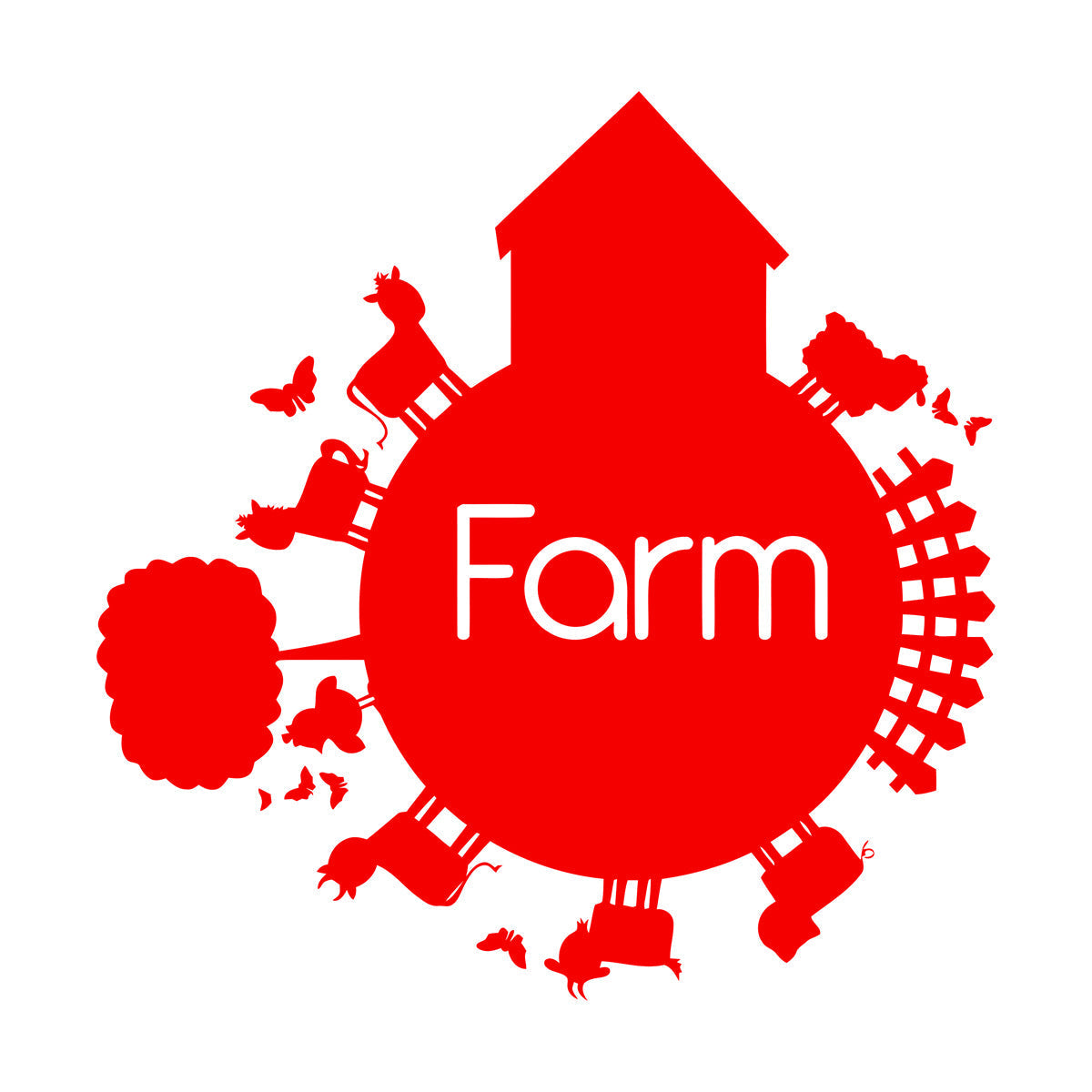 Lettering Decals Farmers Land Farm Product Village Animals Removable Without Leaving Glue