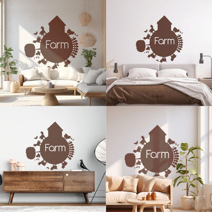 Lettering Decals Farmers Land Farm Product Village Animals Removable Without Leaving Glue