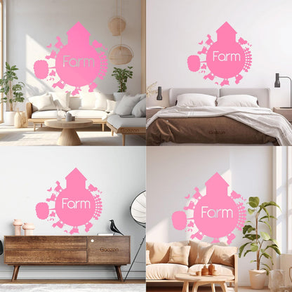 Lettering Decals Farmers Land Farm Product Village Animals Removable Without Leaving Glue