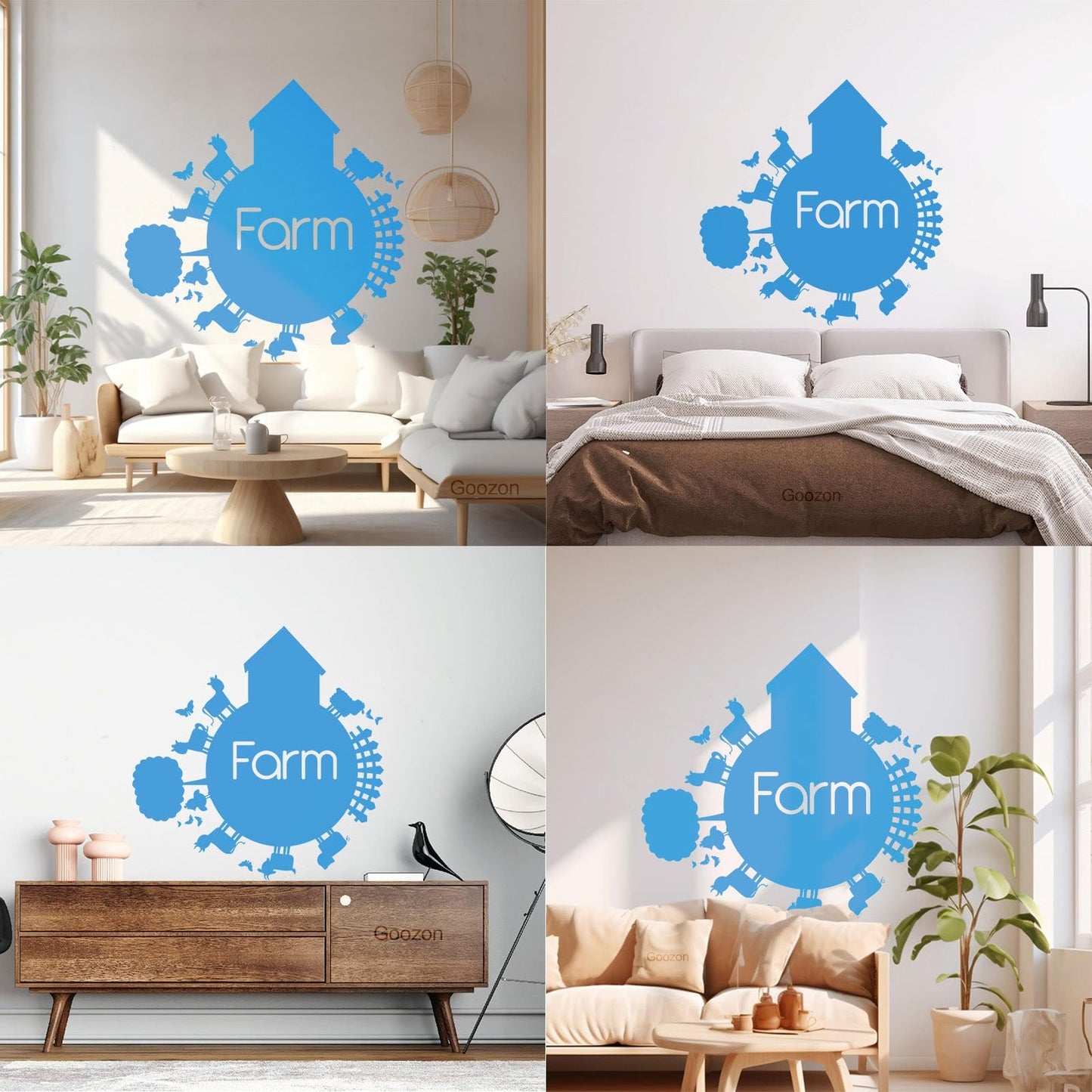 Lettering Decals Farmers Land Farm Product Village Animals Removable Without Leaving Glue