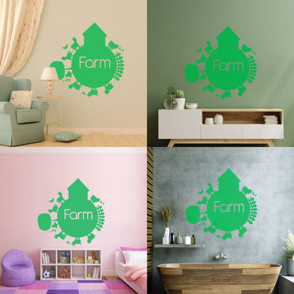 Lettering Decals Farmers Land Farm Product Village Animals Removable Without Leaving Glue