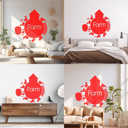 Lettering Decals Farmers Land Farm Product Village Animals Removable Without Leaving Glue