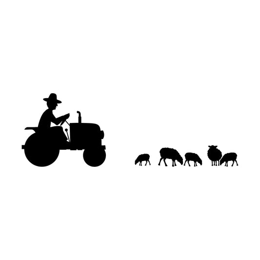 Wall Decals Pvc Farmer Tractor Animals She Farm Self Adhesive