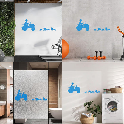 Wall Decals Pvc Farmer Tractor Animals She Farm Self Adhesive