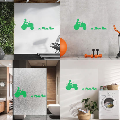 Wall Decals Pvc Farmer Tractor Animals She Farm Self Adhesive