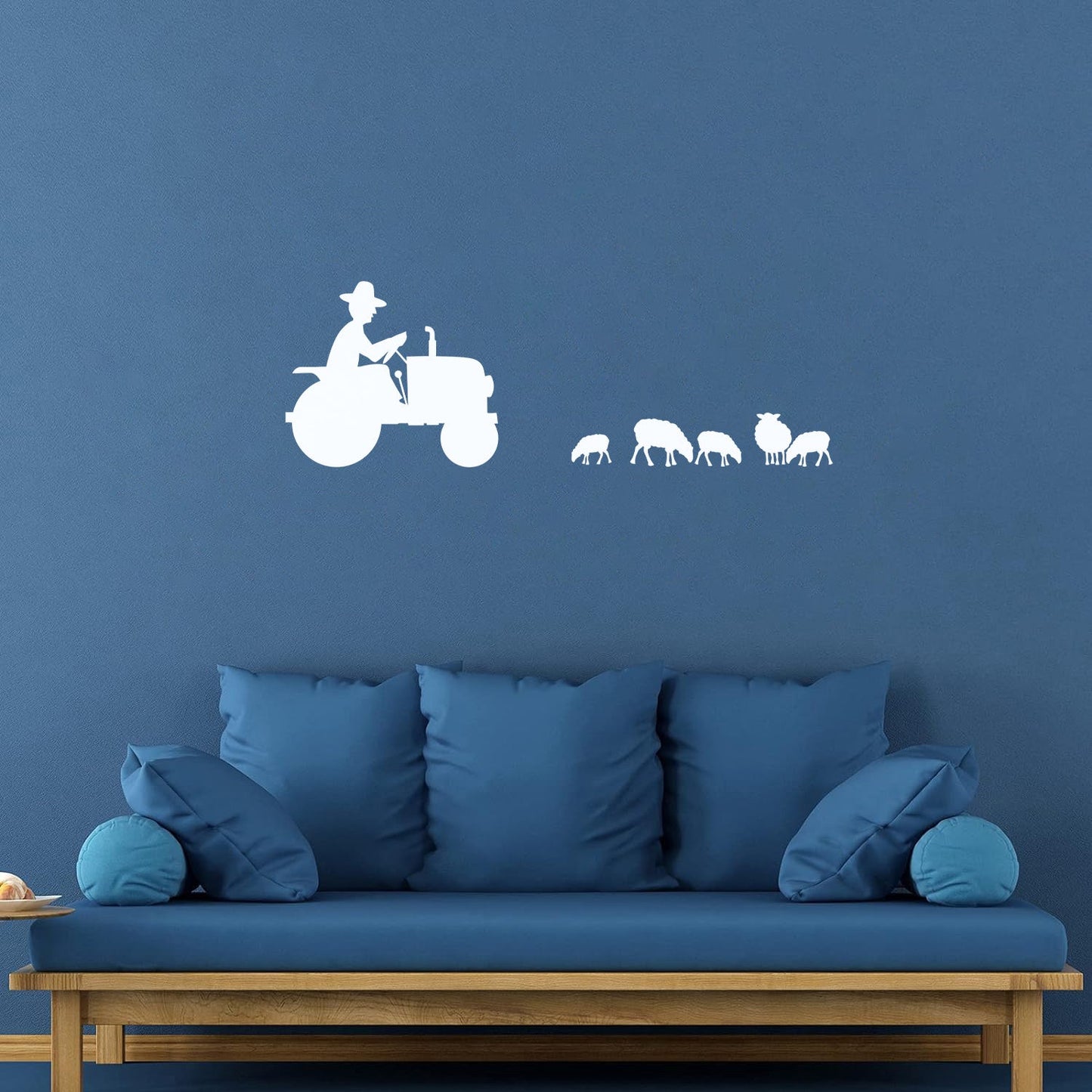 Wall Decals Pvc Farmer Tractor Animals She Farm Self Adhesive