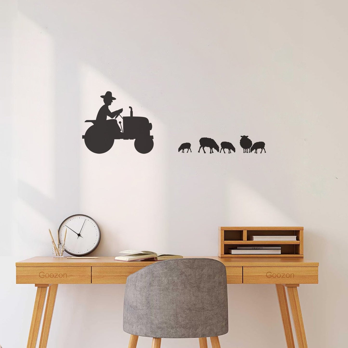 Wall Decals Pvc Farmer Tractor Animals She Farm Self Adhesive