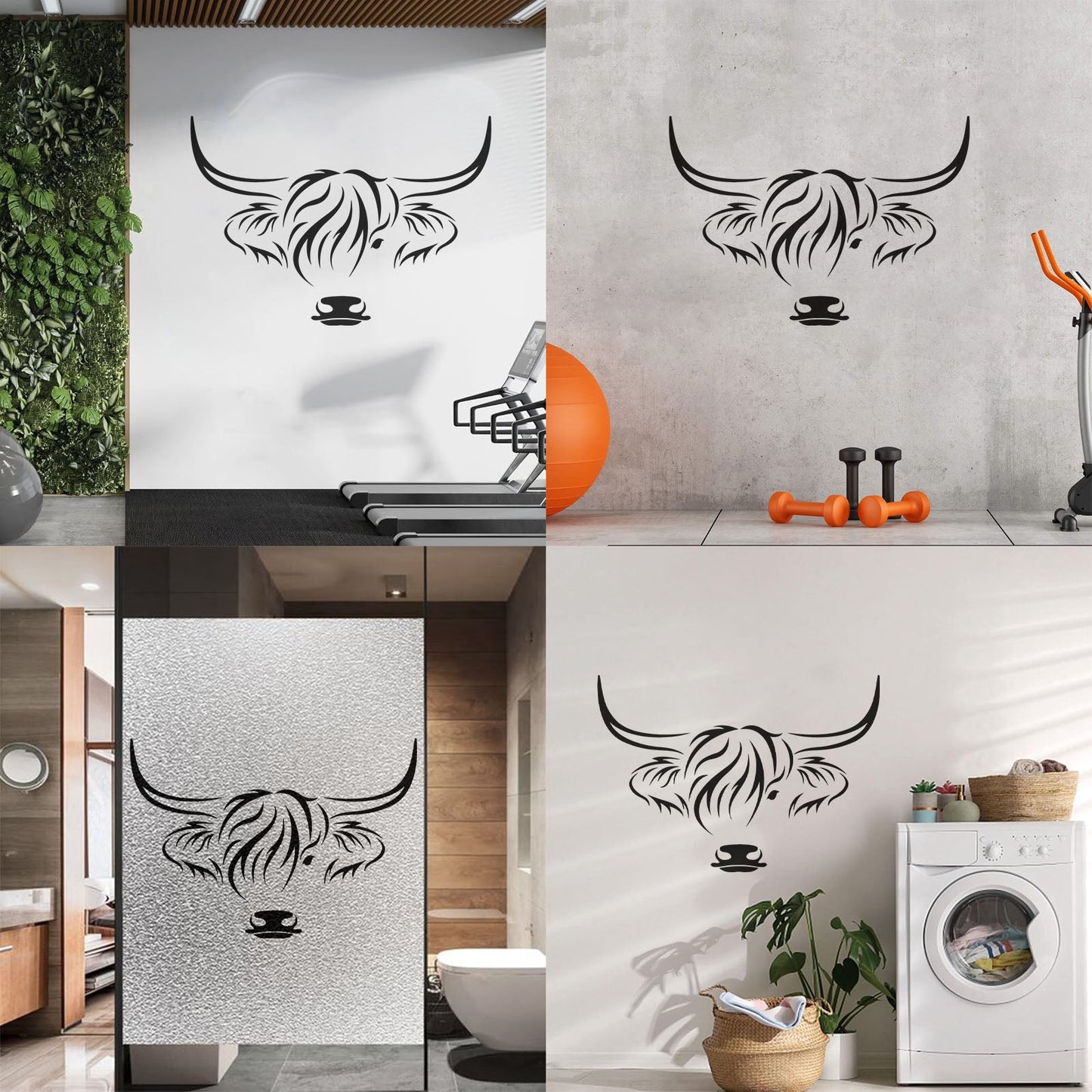 Farm Land Village Bullhead Animal Tribal Lettering Stickers Do Not Damage The Wall Surface