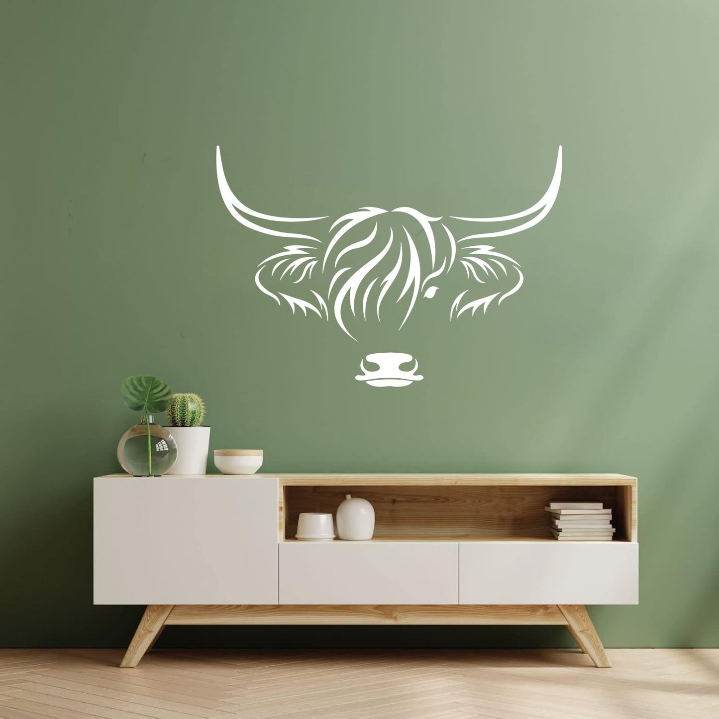 Farm Land Village Bullhead Animal Tribal Lettering Stickers Do Not Damage The Wall Surface