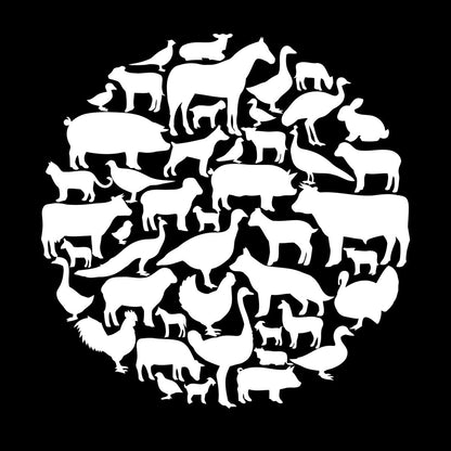 Vinyl Wall Stickers Farm Village Rural Circle House Animals Equipped With Transfer Film Kit