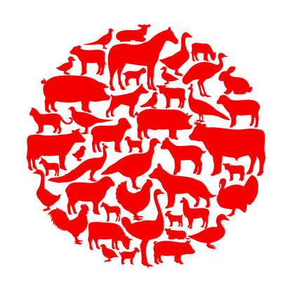 Vinyl Wall Stickers Farm Village Rural Circle House Animals Equipped With Transfer Film Kit