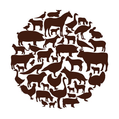 Vinyl Wall Stickers Farm Village Rural Circle House Animals Equipped With Transfer Film Kit