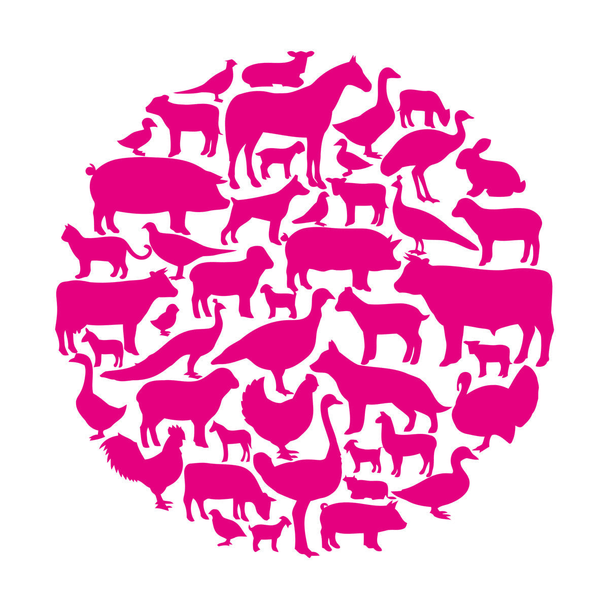 Vinyl Wall Stickers Farm Village Rural Circle House Animals Equipped With Transfer Film Kit