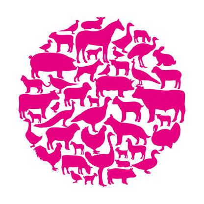 Vinyl Wall Stickers Farm Village Rural Circle House Animals Equipped With Transfer Film Kit