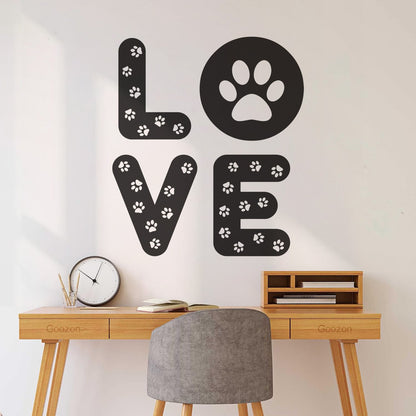 Wall Decals Footprints Animal Pet Love Word Do Not Damage The Wall Surface