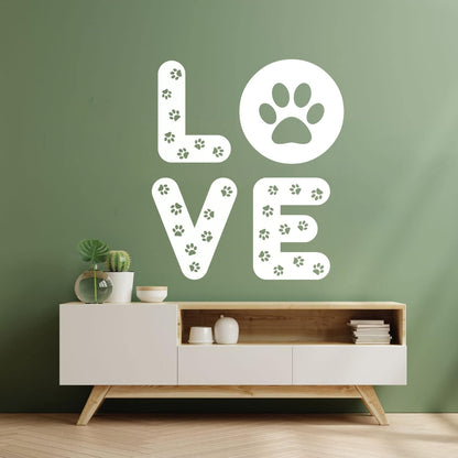 Wall Decals Footprints Animal Pet Love Word Do Not Damage The Wall Surface
