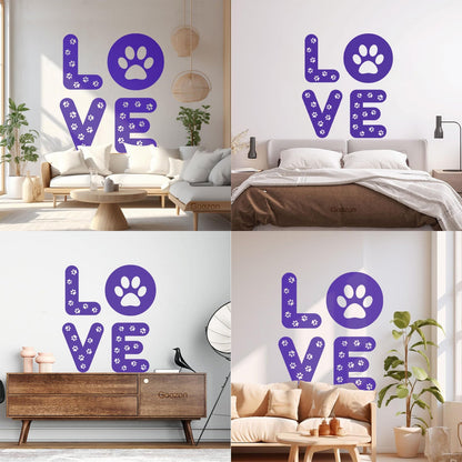 Wall Decals Footprints Animal Pet Love Word Do Not Damage The Wall Surface